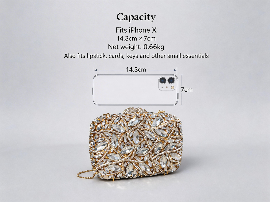 Crystal Leaf Evening Bag