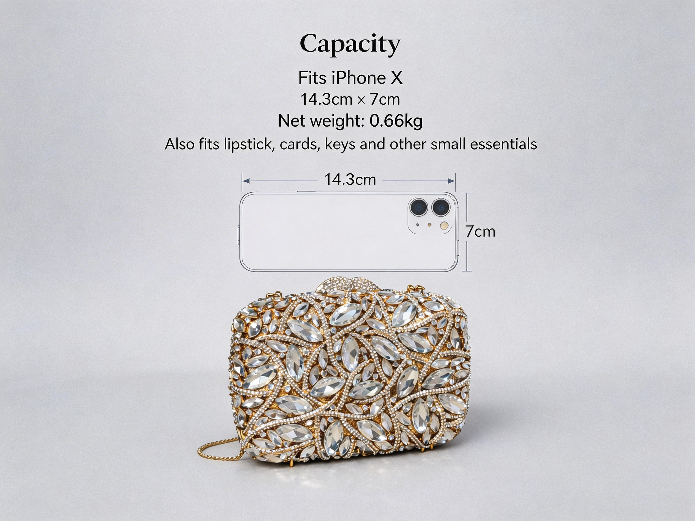 Crystal Leaf Evening Bag