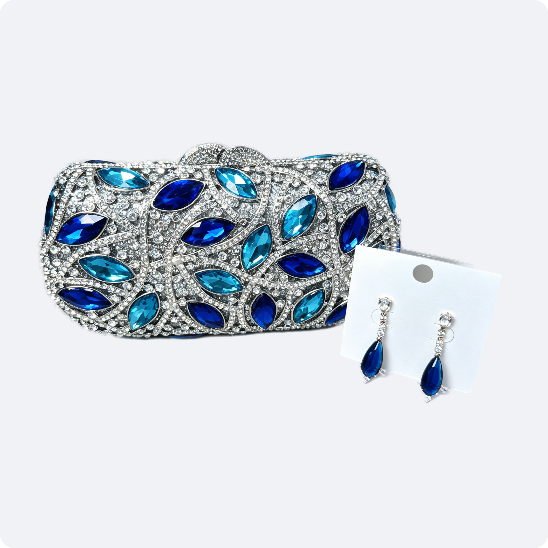 Blue Sapphire Chain Evening Set
