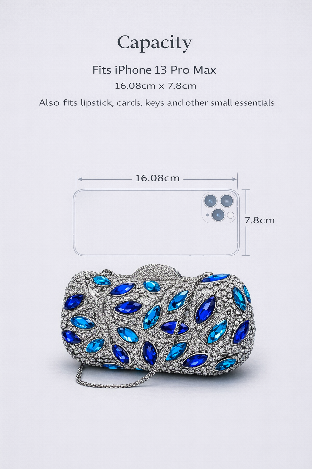 Blue Sapphire Chain Evening Bag