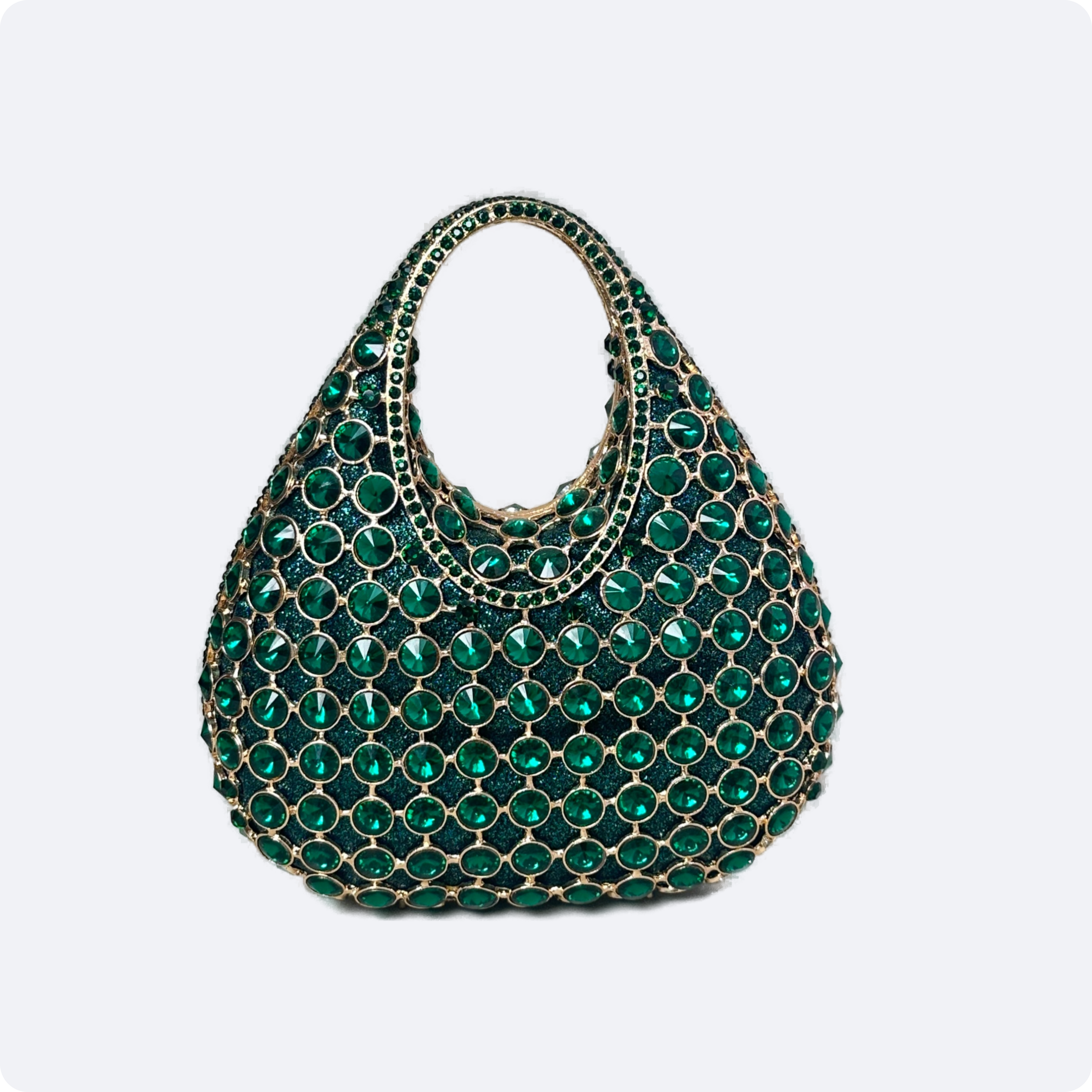 Emerald  Gold Handle Evening Bag