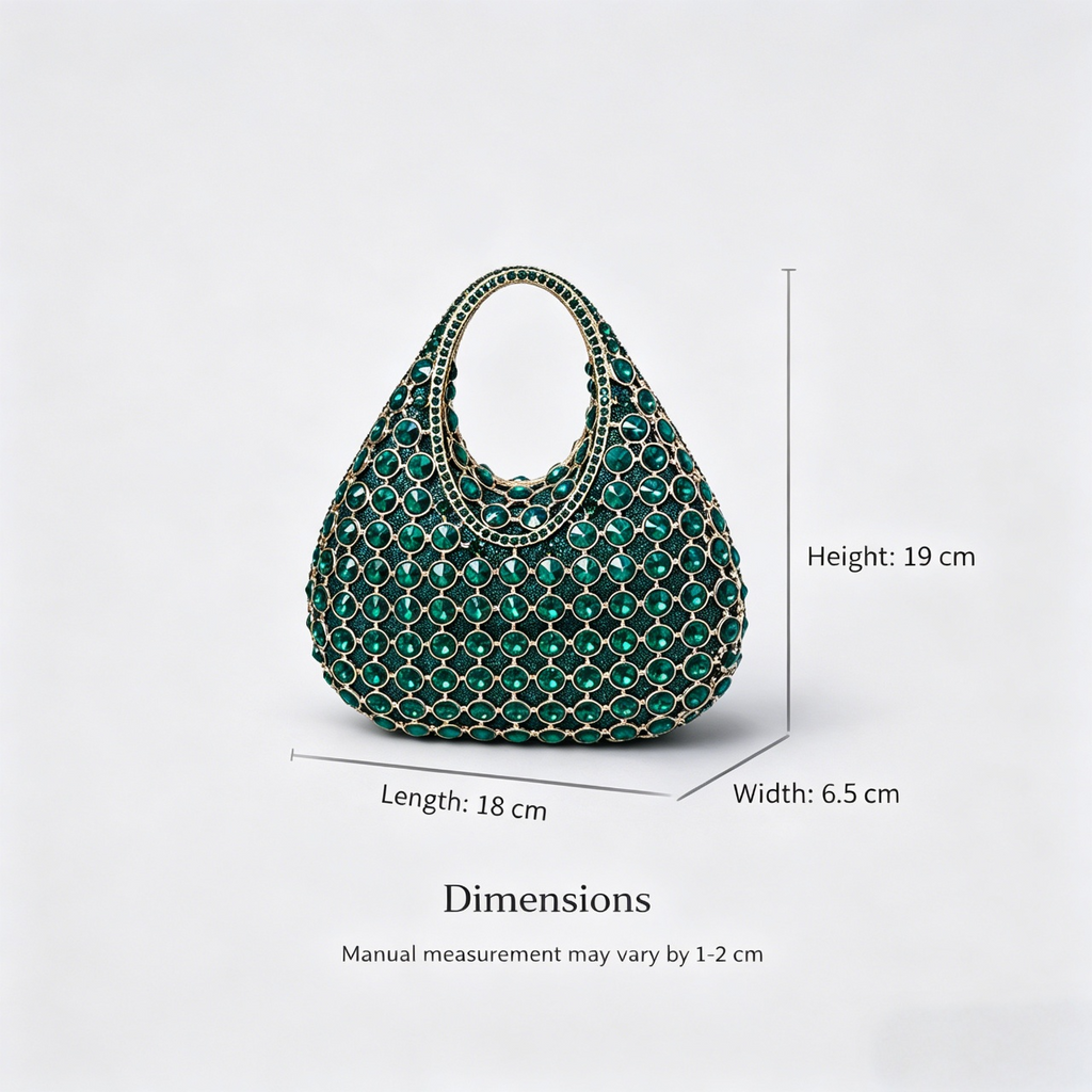 Emerald  Gold Handle Evening Bag