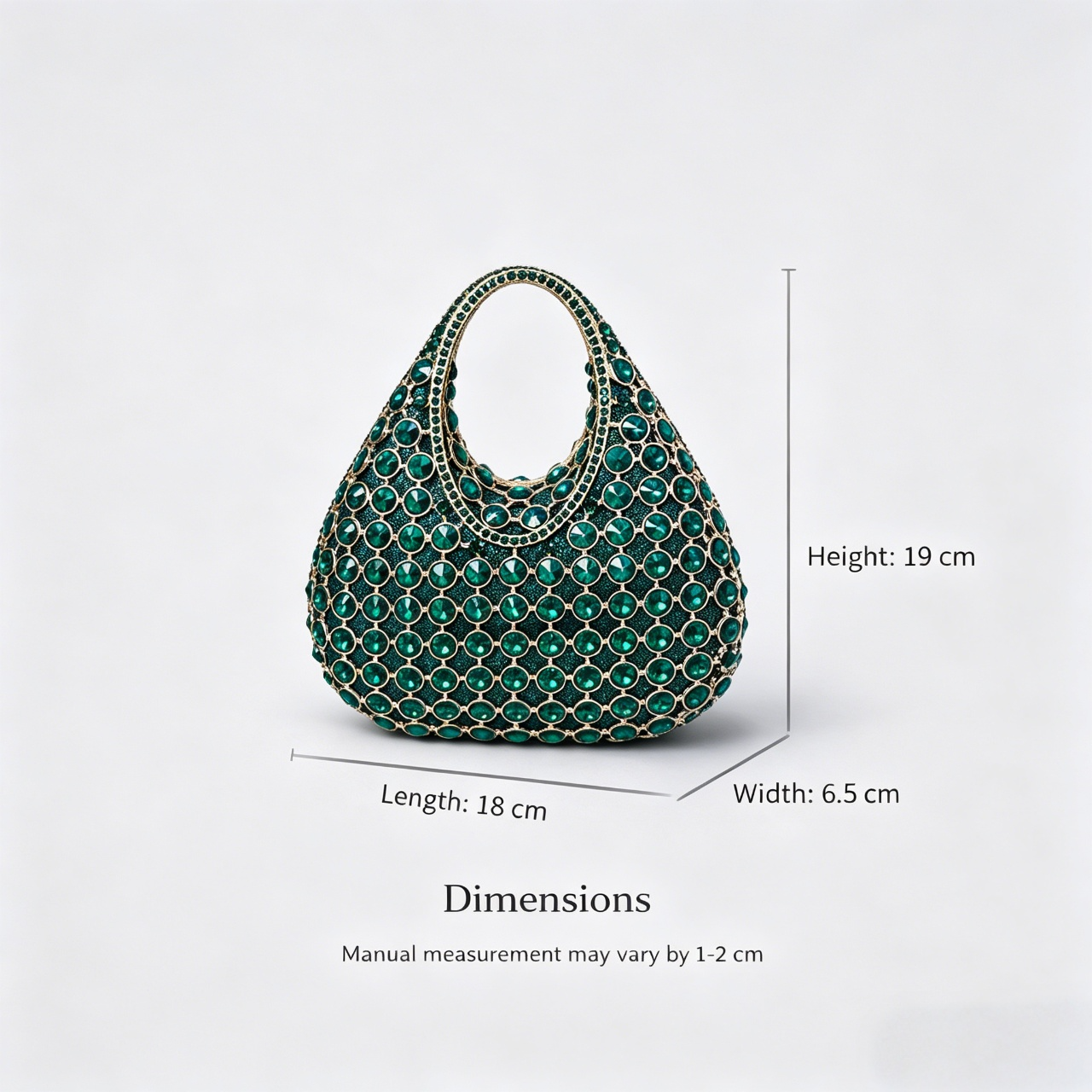 Emerald  Gold Handle Evening Bag