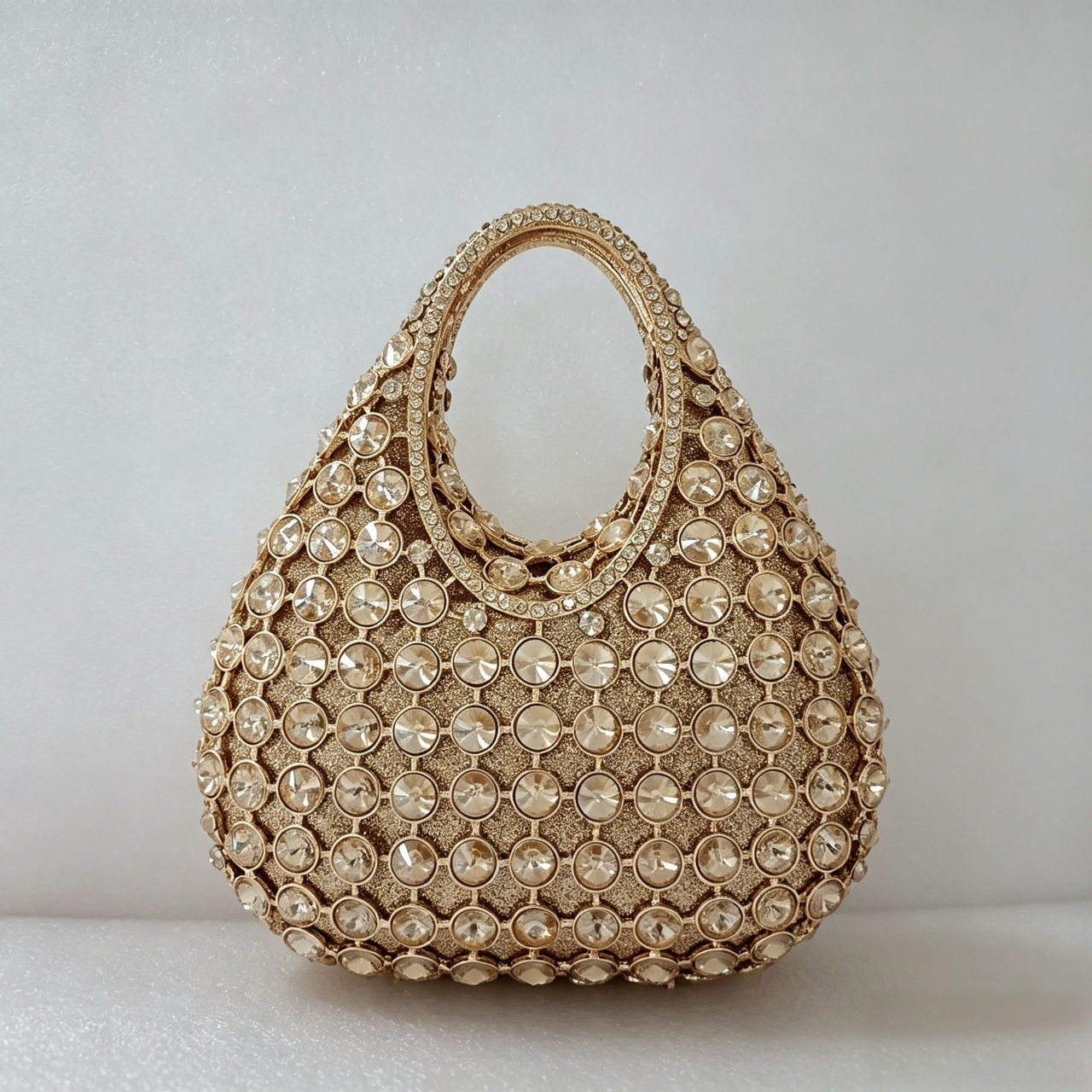 Emerald  Gold Handle Evening Bag