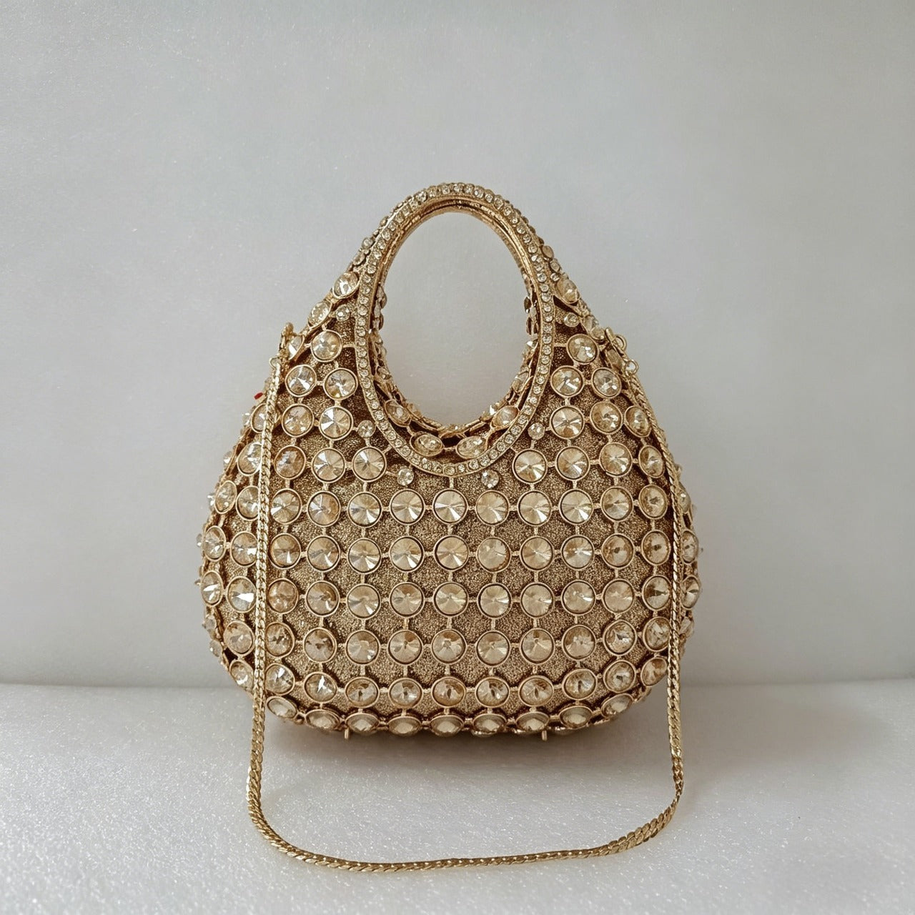 Emerald  Gold Handle Evening Bag