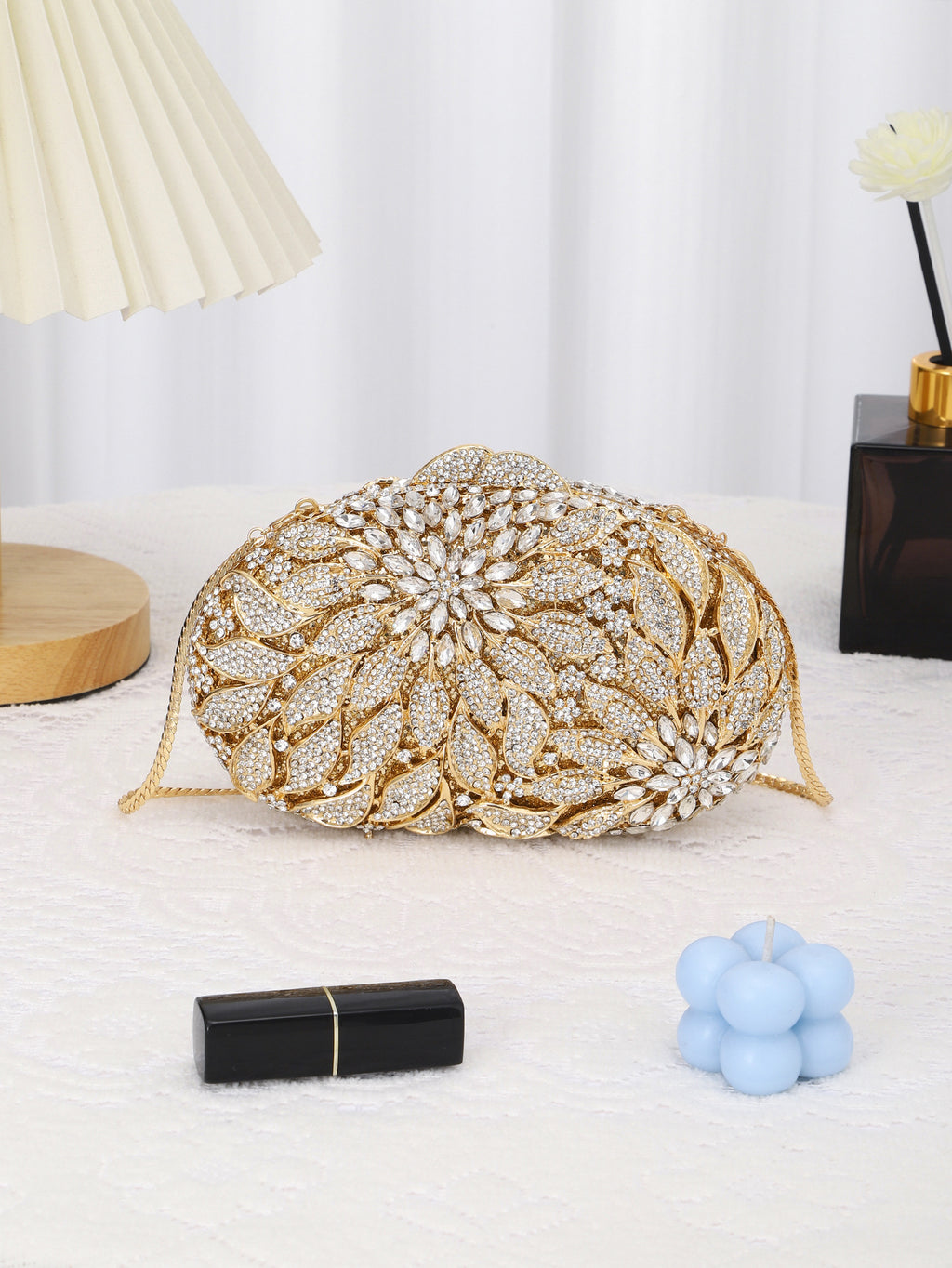 Floral Crystal Evening Bag