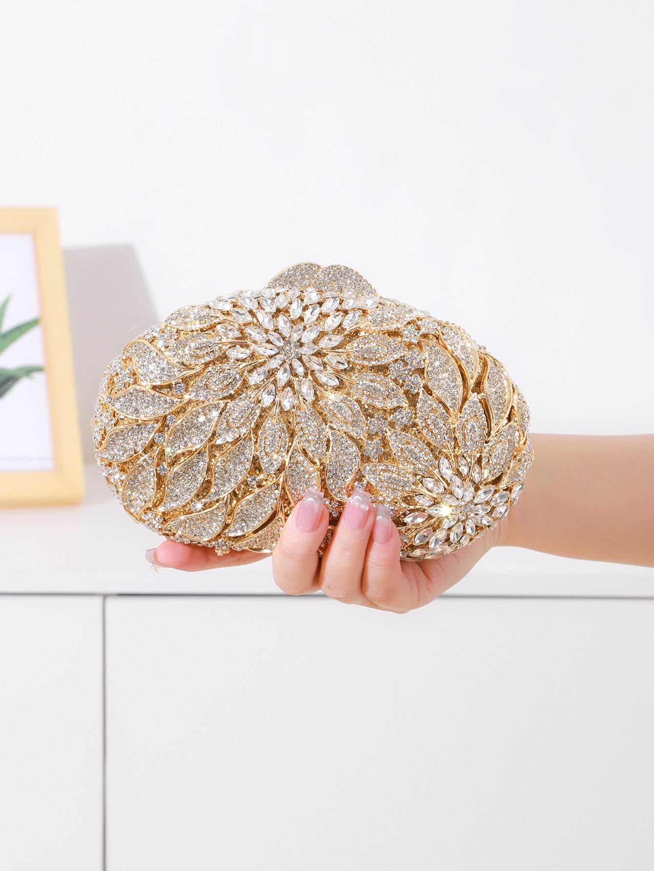 Floral Crystal Evening Bag