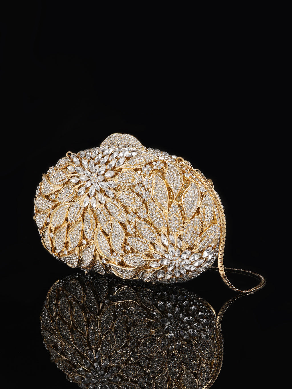 Floral Crystal Evening Bag
