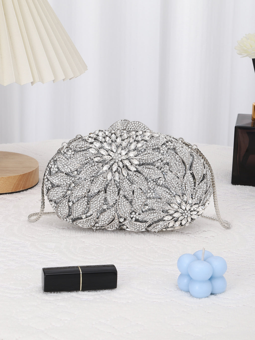 Floral Crystal Evening Bag