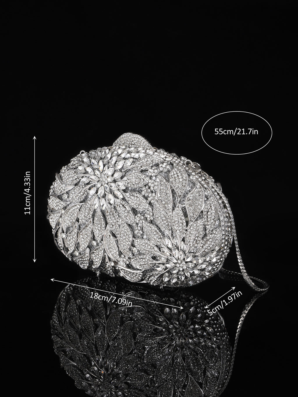Floral Crystal Evening Bag