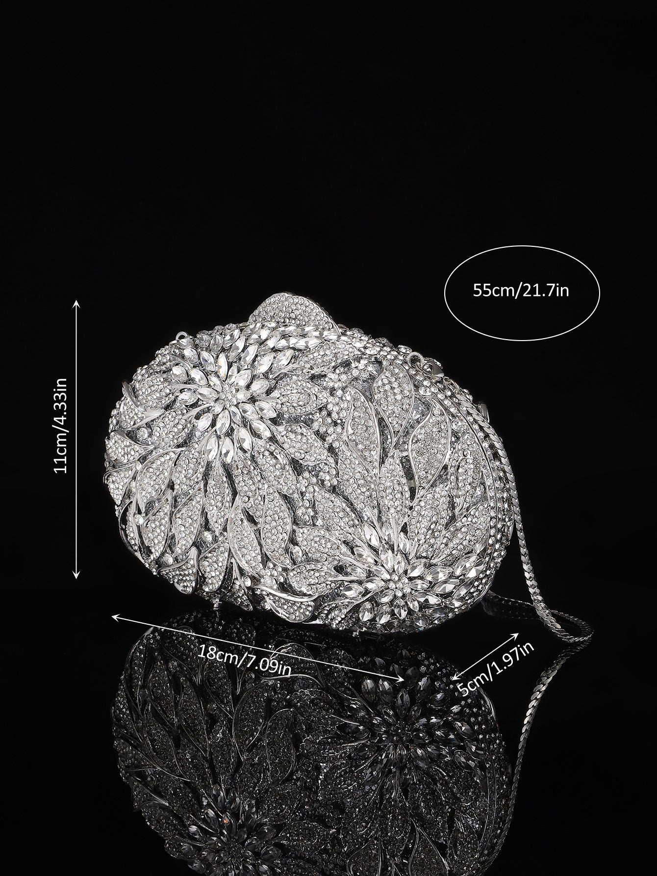 Floral Crystal Evening Bag